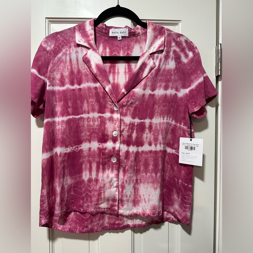 Bella Dahl Short Sleeve Tie Dye Shirt XS